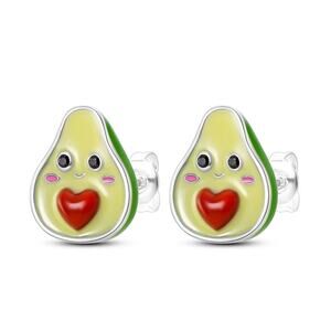 Green‎ Avocado Stud Earrings Sterling Silver S925